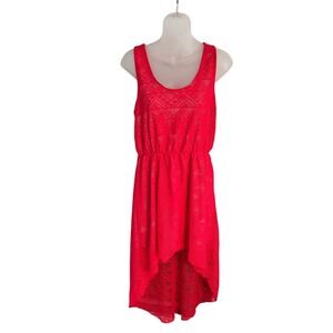 French Atmosphere pink Lace High Low Fit Flare Dress‎ Women's XL vintage y2k